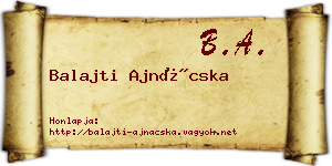 Balajti Ajnácska névjegykártya